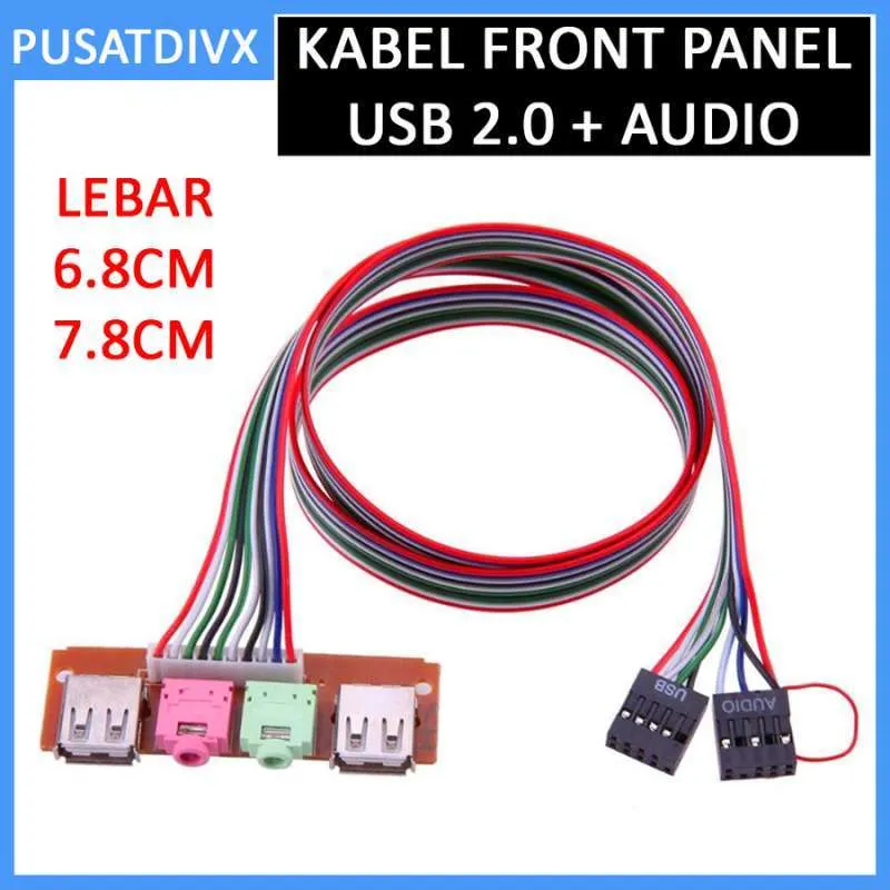 Foto Tanpa Merek 2 USB 2.0 Port Casing Komputer PC Panel Depan