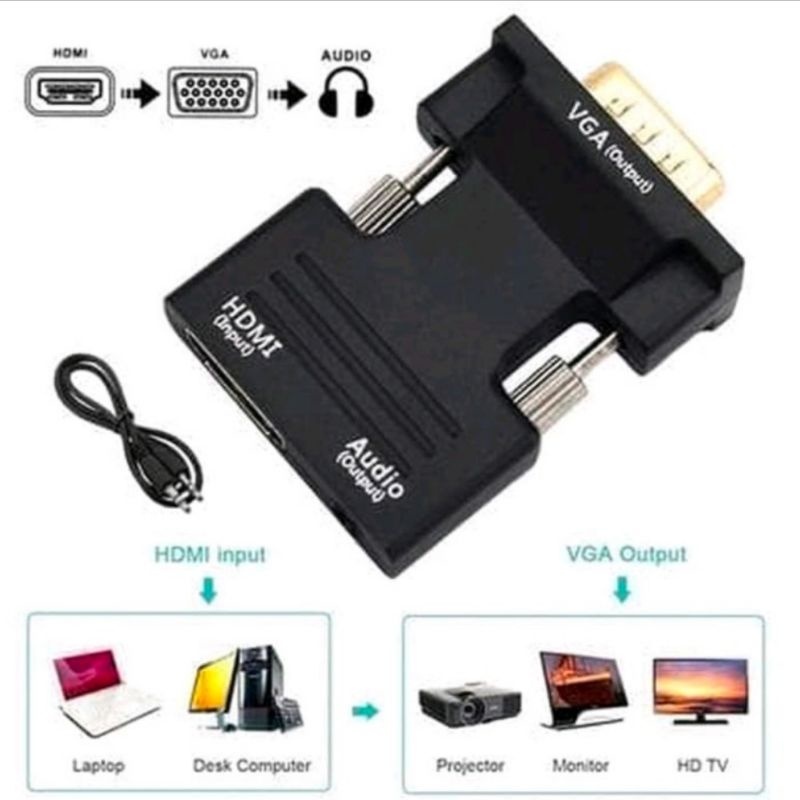 Foto Female to VGA Male 1080P Audio Port / Penghubung
