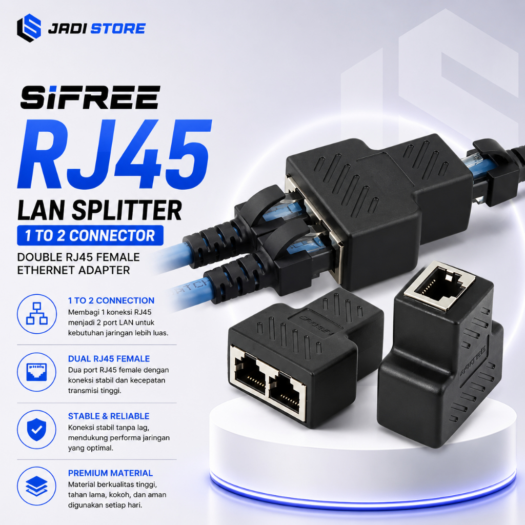 Foto Tanpa Merek rj45 lan ethernet network connector splitter 1 to 2 adapter